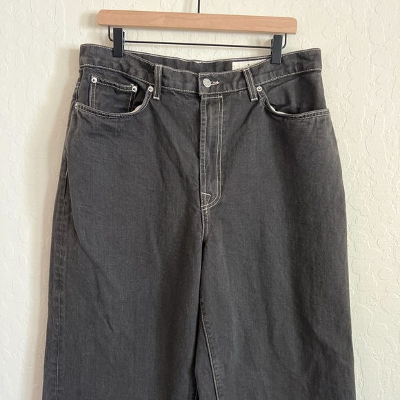 Imogene + Willie Molly Powell Wide Leg Jeans 31 Japanese Denim Black Slouchy - Picture 9 of 13